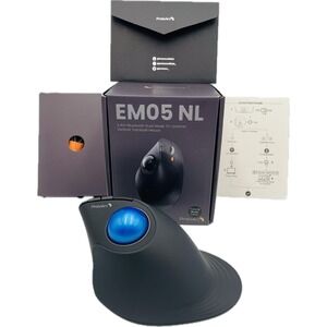 ProtoArc EM05 NL Vertical ERGONOMIC Wireless Trackball Rechargeable Mouse Blue